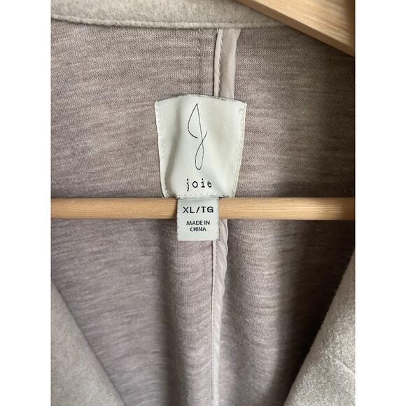 Joie Long Overcoat Women's XL Cream Lapel Collar Long Line Pockets Coat - Picture 3 of 5